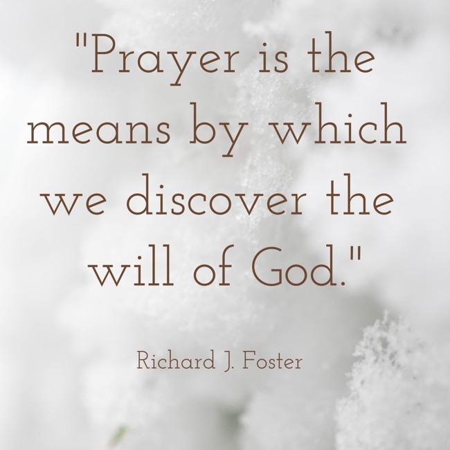 Prayer is the means by which we discover the will of God. - Richard J. Foster
