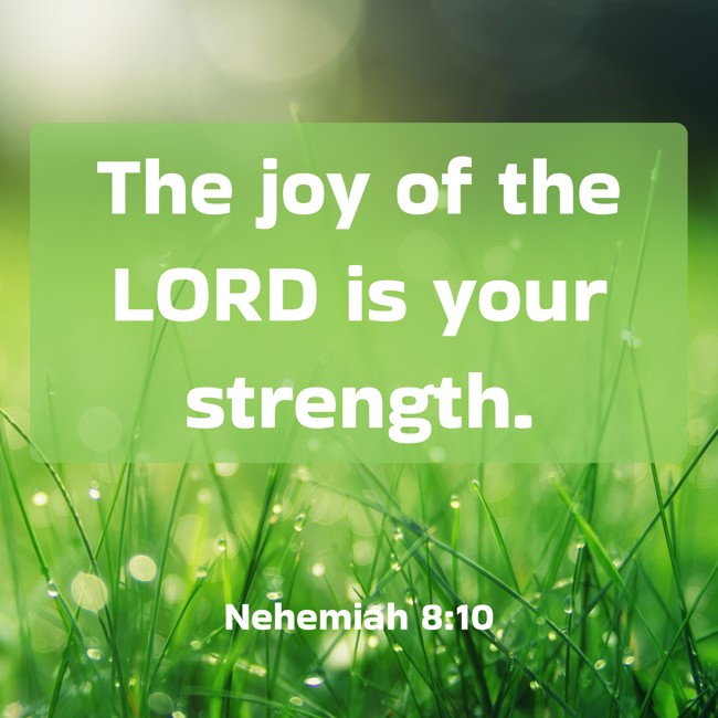 The joy of the LORD is your strength. - Nehemiah 8:10
