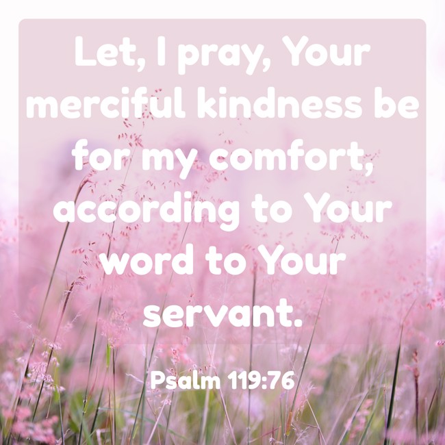  Let, I pray, Your merciful kindness be for my comfort, according to Your word to Your servant.   - Psalm 119:76 