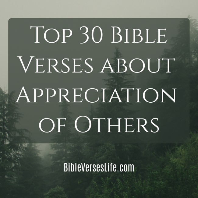 Top 30 Bible Verses about Appreciation of Others