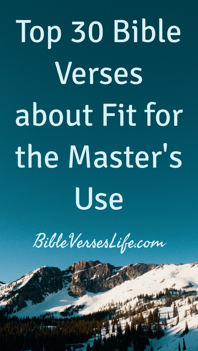 Top 30 Bible Verses about Fit for the Master’s Use