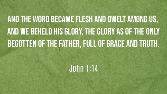 And the Word became flesh and dwelt among us, and we beheld His glory, the glory as of the only begotten of the Father, full of grace and truth. - John 1:14