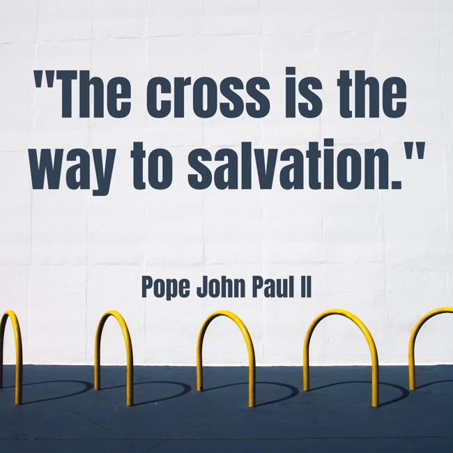 The cross is the way to salvation. - Pope John Paul II