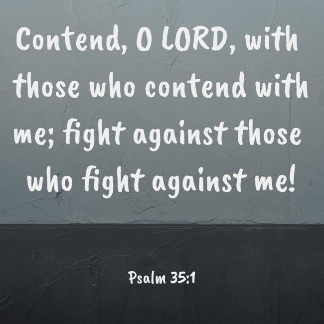 Contend, O LORD, with those who contend with me; fight against those who fight against me! - Psalm 35:1