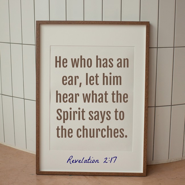 He who has an ear, let him hear what the Spirit says to the churches. - Revelation 2:17