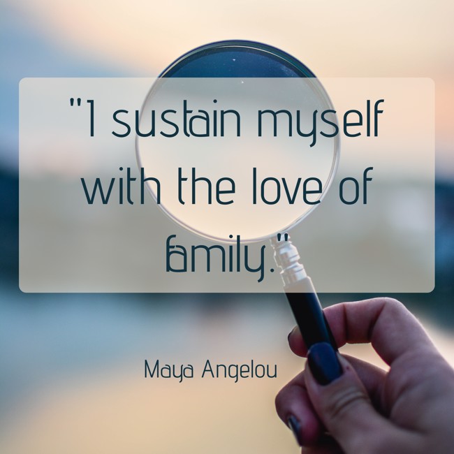 I sustain myself with the love of family. - Maya Angelou