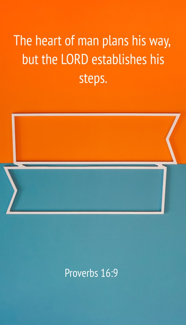 The heart of man plans his way, but the LORD establishes his steps. - Proverbs 16:9
