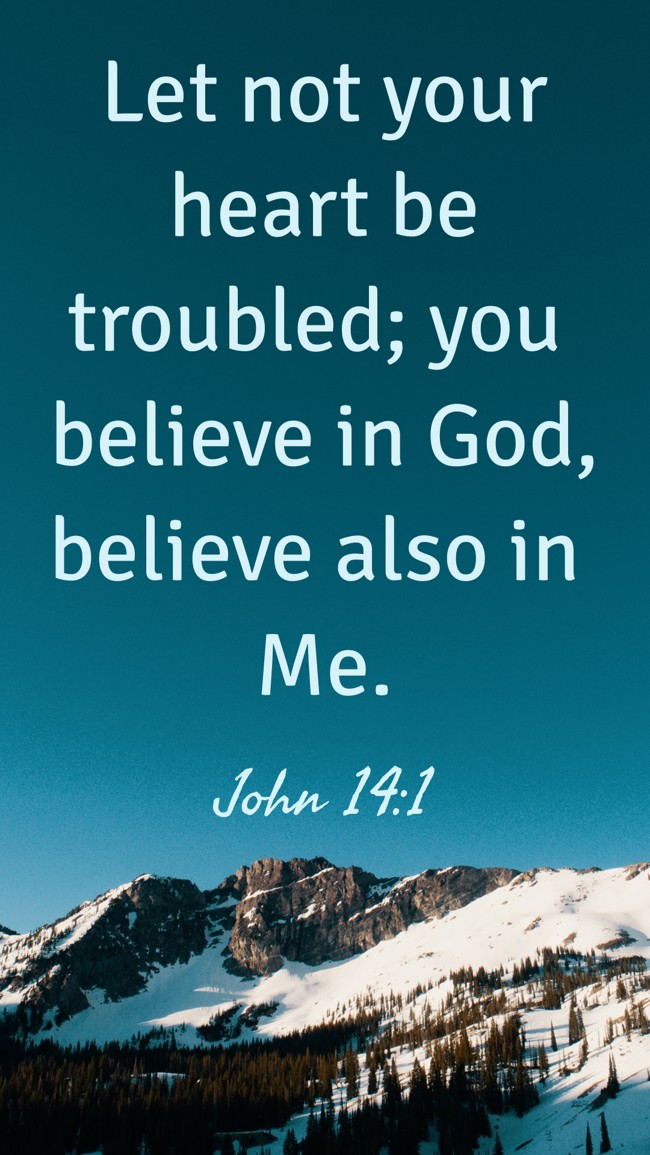 Let not your heart be troubled; you believe in God, believe also in Me. - John 14:1