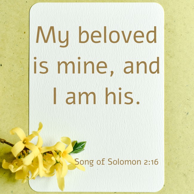 My beloved is mine, and I am his. - Song of Solomon 2:16