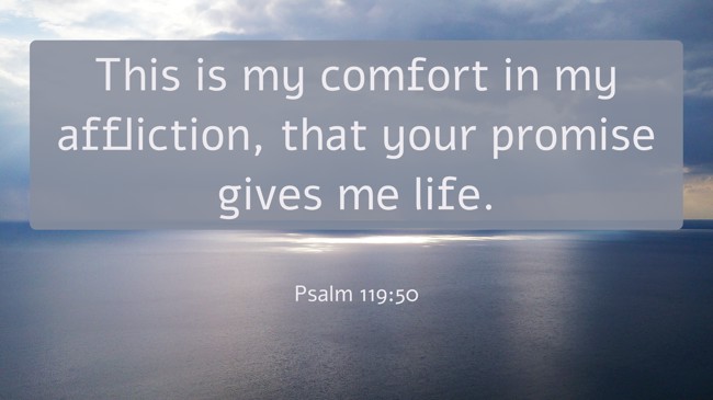 This is my comfort in my affliction, that your promise gives me life. - Psalm 119:50