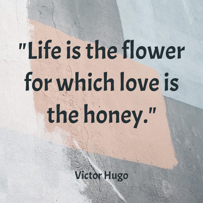 Life is the flower for which love is the honey. - Victor Hugo