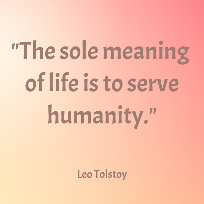  The sole meaning of life is to serve humanity. - Leo Tolstoy 