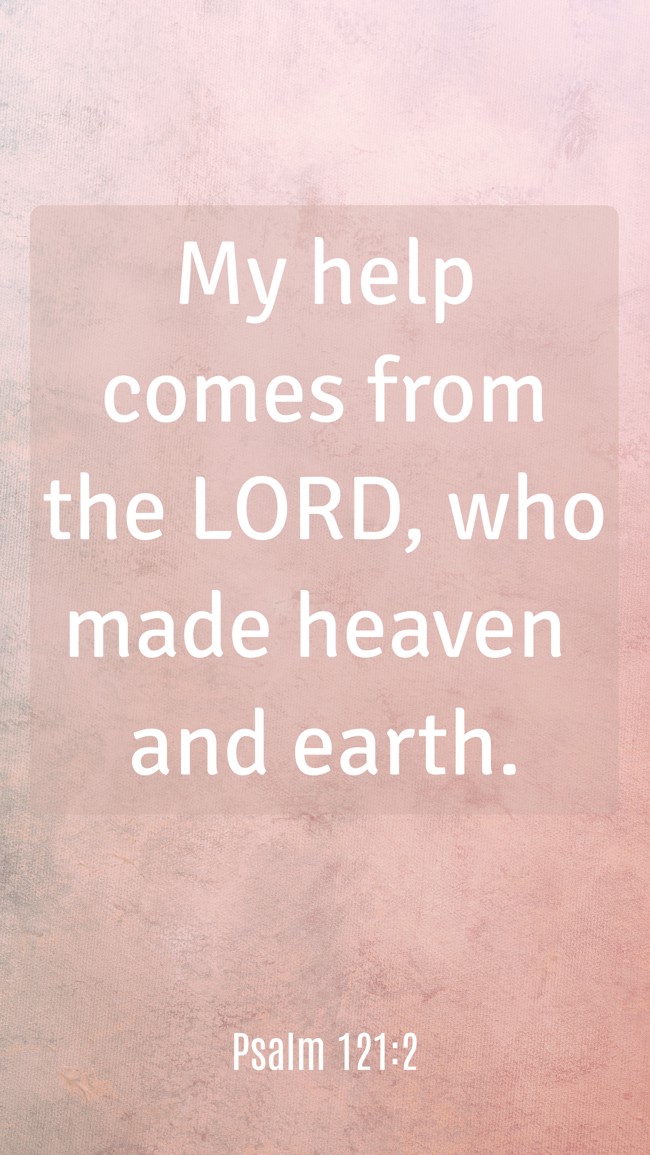 My help comes from the LORD, who made heaven and earth. - Psalm 121:2