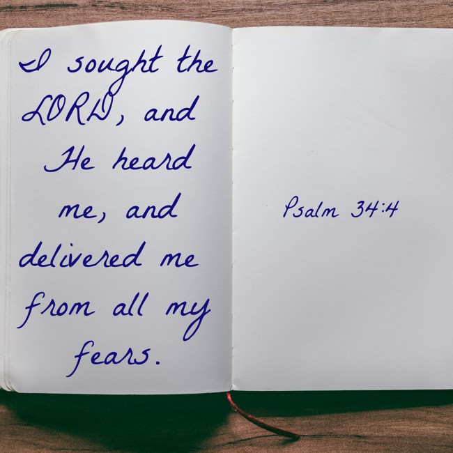  I sought the LORD, and He heard me, and delivered me from all my fears. - Psalm 34:4 