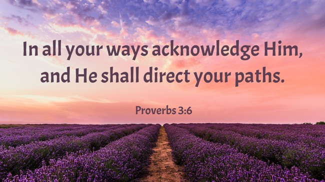 In all your ways acknowledge Him, and He shall direct your paths. - Proverbs 3:6