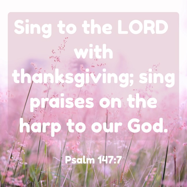 Sing to the LORD with thanksgiving; sing praises on the harp to our God. - Psalm 147:7