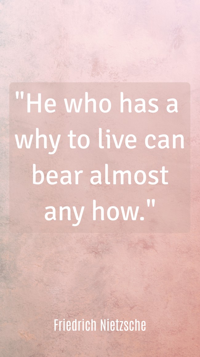 He who has a why to live can bear almost any how. - Friedrich Nietzsche