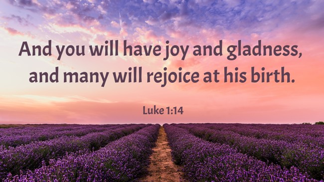 And you will have joy and gladness, and many will rejoice at his birth. - Luke 1:14