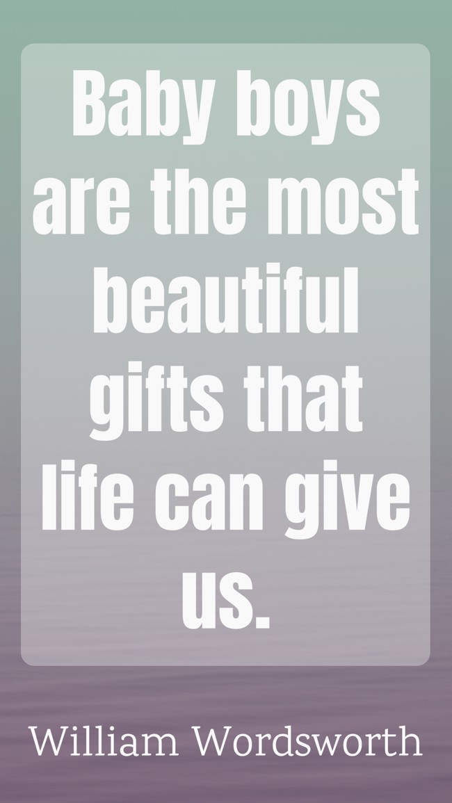 Baby boys are the most beautiful gifts that life can give us. - William Wordsworth
