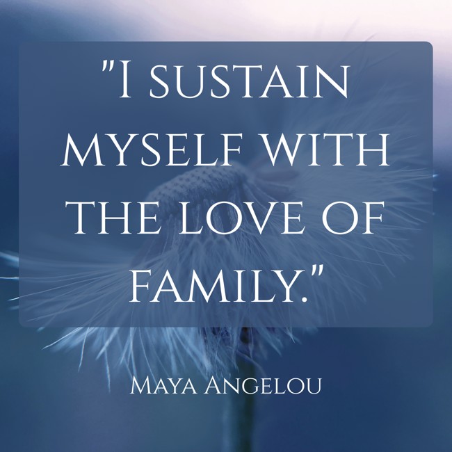 I sustain myself with the love of family. - Maya Angelou