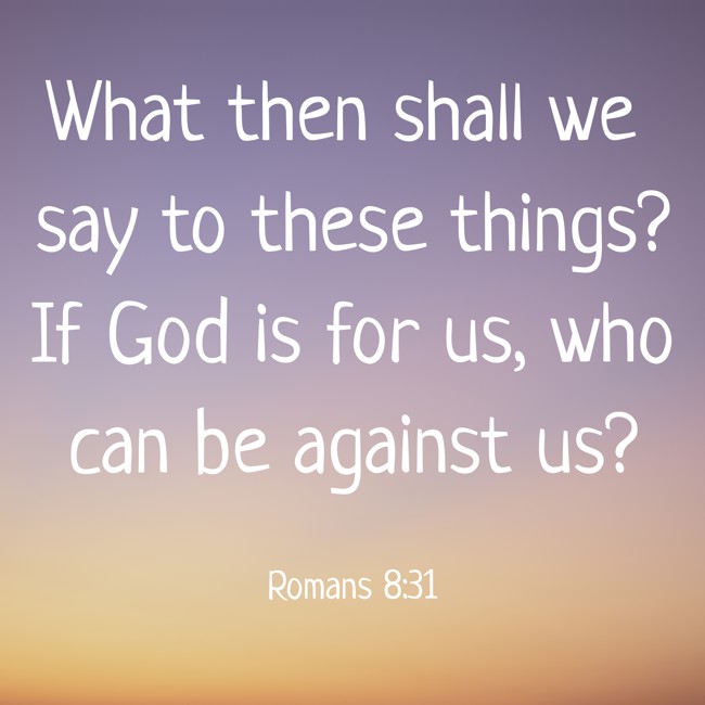 What then shall we say to these things? If God is for us, who can be against us? - Romans 8:31