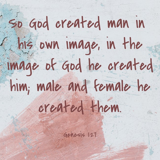  So God created man in his own image, in the image of God he created him; male and female he created them.   - Genesis 1:27 