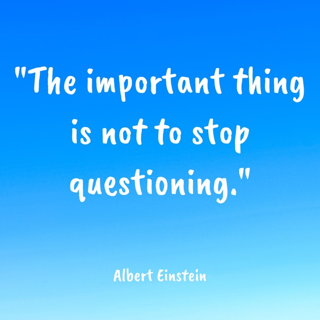  The important thing is not to stop questioning.   - Albert Einstein 