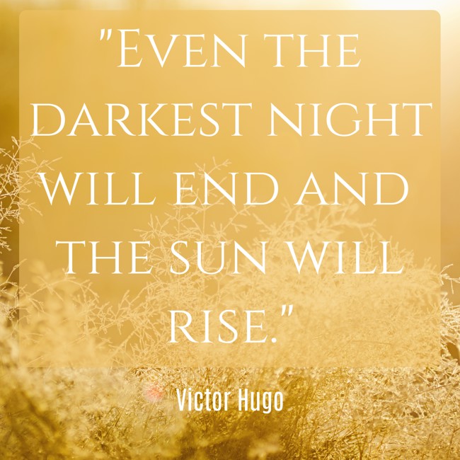 Even the darkest night will end and the sun will rise. - Victor Hugo