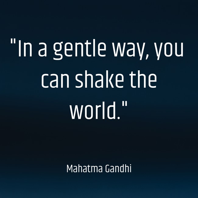 In a gentle way, you can shake the world. - Mahatma Gandhi