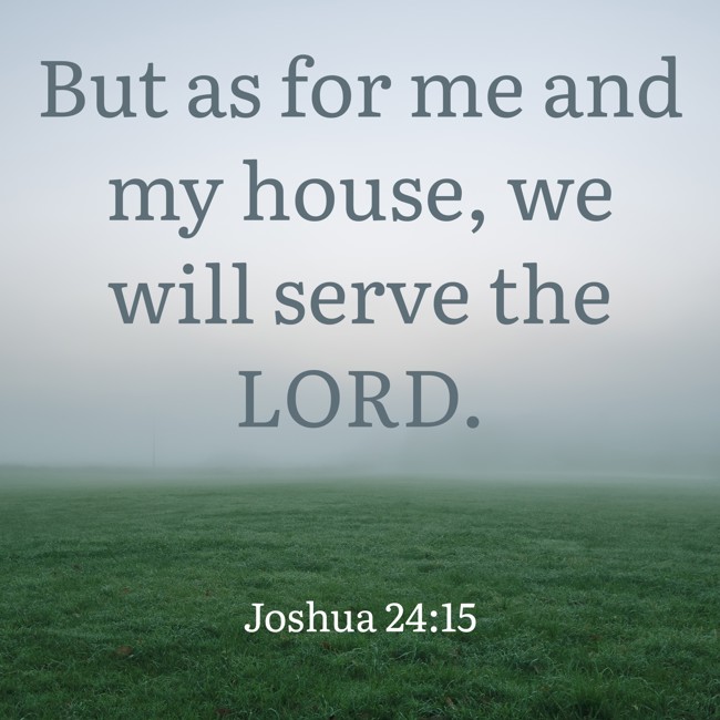 But as for me and my house, we will serve the LORD. - Joshua 24:15
