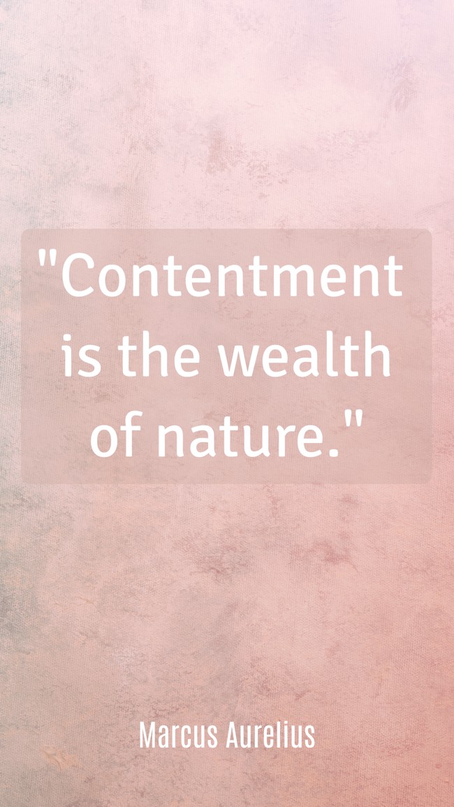 Contentment is the wealth of nature. - Marcus Aurelius