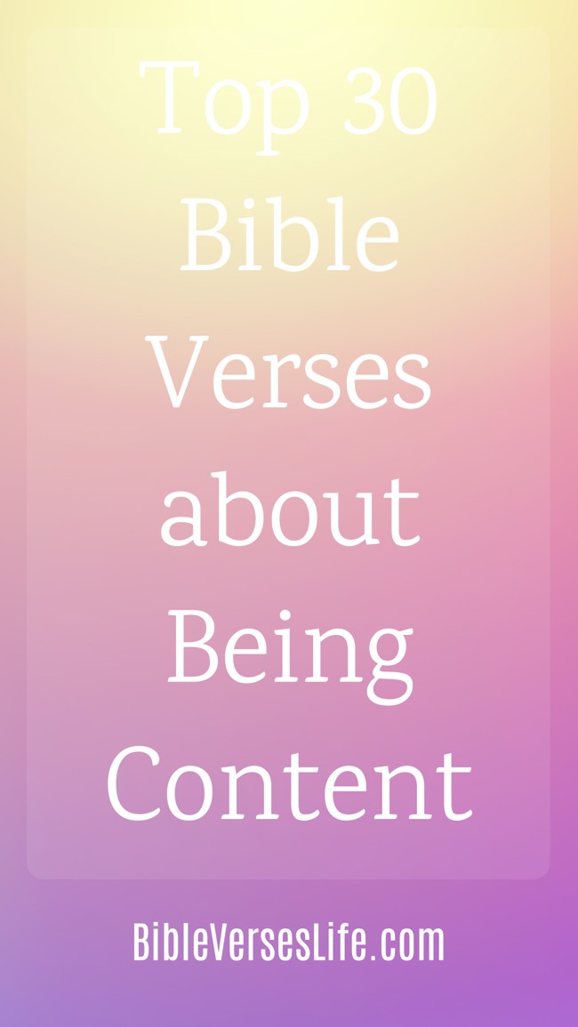 Top 30 Bible Verses about Being Content