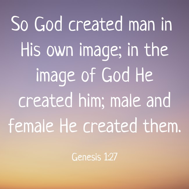 So God created man in His own image; in the image of God He created him; male and female He created them. - Genesis 1:27