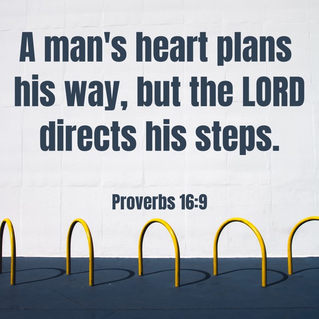 A man's heart plans his way, but the LORD directs his steps. - Proverbs 16:9