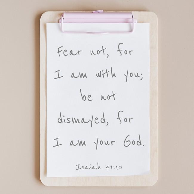 Fear not, for I am with you; be not dismayed, for I am your God. - Isaiah 41:10