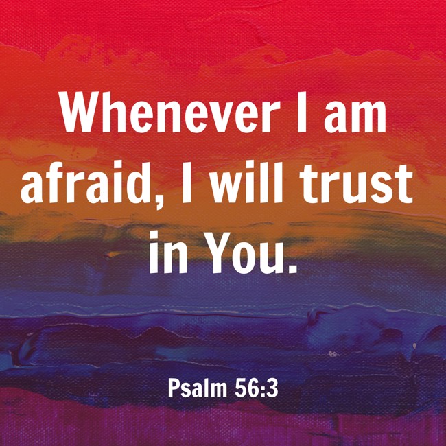 Whenever I am afraid, I will trust in You. - Psalm 56:3