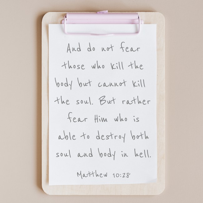 And do not fear those who kill the body but cannot kill the soul. But rather fear Him who is able to destroy both soul and body in hell. - Matthew 10:28