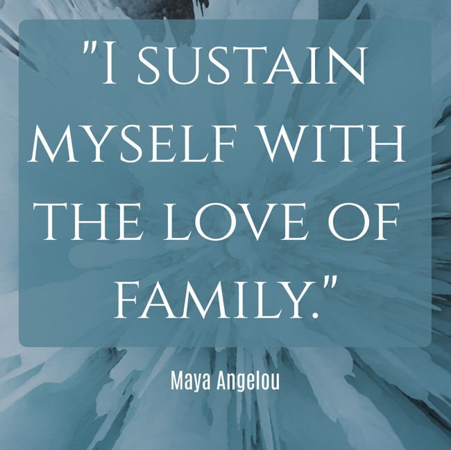 I sustain myself with the love of family. - Maya Angelou