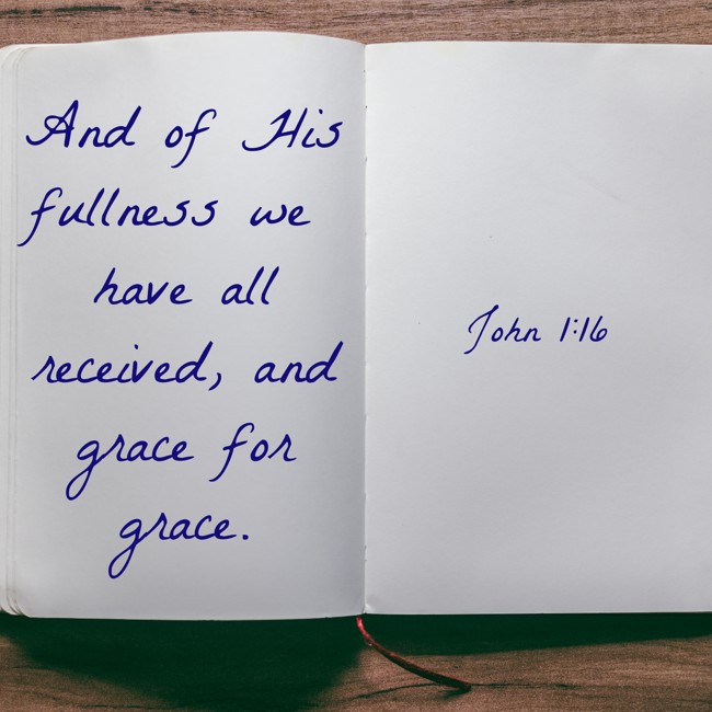 And of His fullness we have all received, and grace for grace. - John 1:16