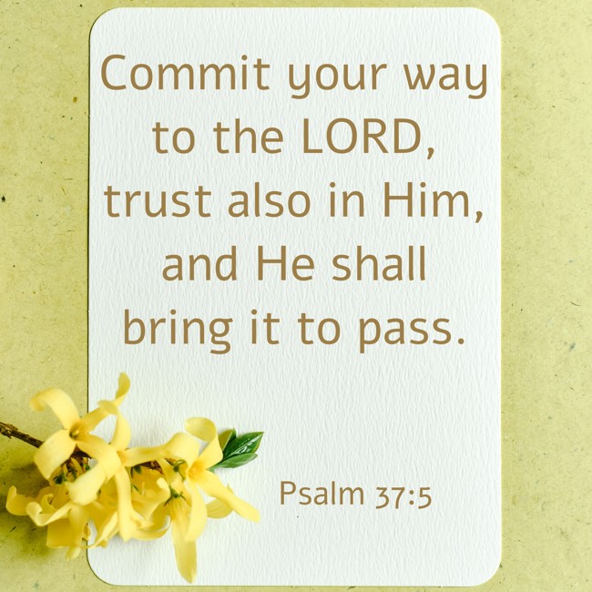 Commit your way to the LORD, trust also in Him, and He shall bring it to pass. - Psalm 37:5