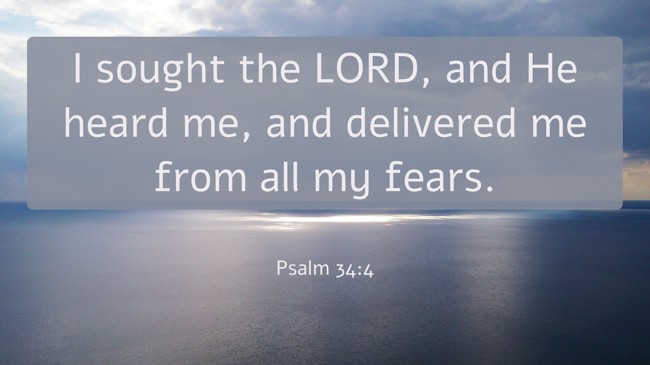 I sought the LORD, and He heard me, and delivered me from all my fears. - Psalm 34:4