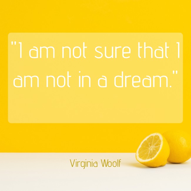 I am not sure that I am not in a dream. - Virginia Woolf