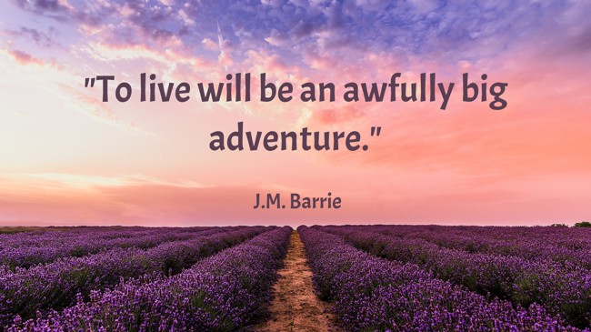 To live will be an awfully big adventure. - J.M. Barrie