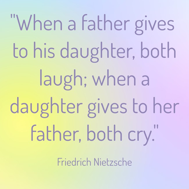 When a father gives to his daughter, both laugh; when a daughter gives to her father, both cry. - Friedrich Nietzsche