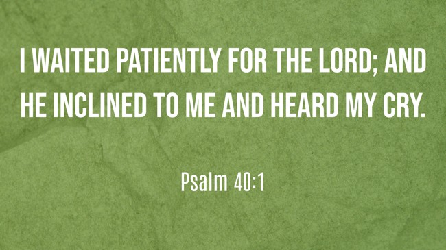 I waited patiently for the LORD; and He inclined to me and heard my cry. - Psalm 40:1