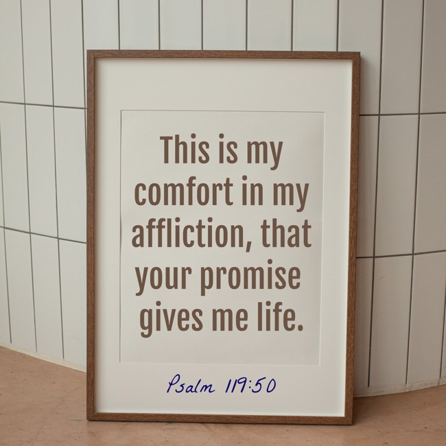 This is my comfort in my affliction, that your promise gives me life. - Psalm 119:50