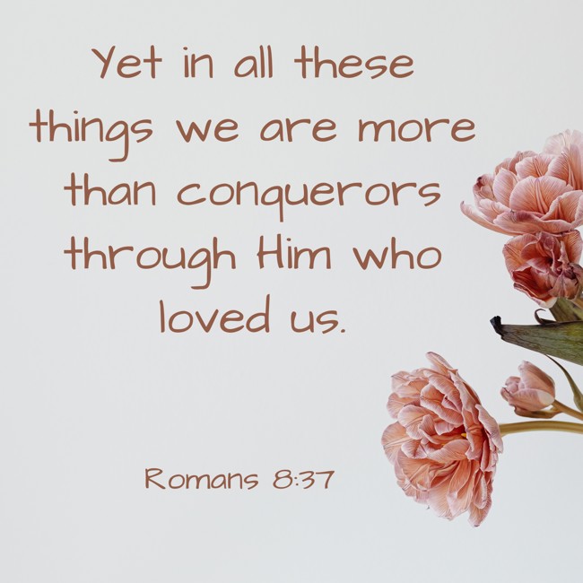 Yet in all these things we are more than conquerors through Him who loved us. - Romans 8:37
