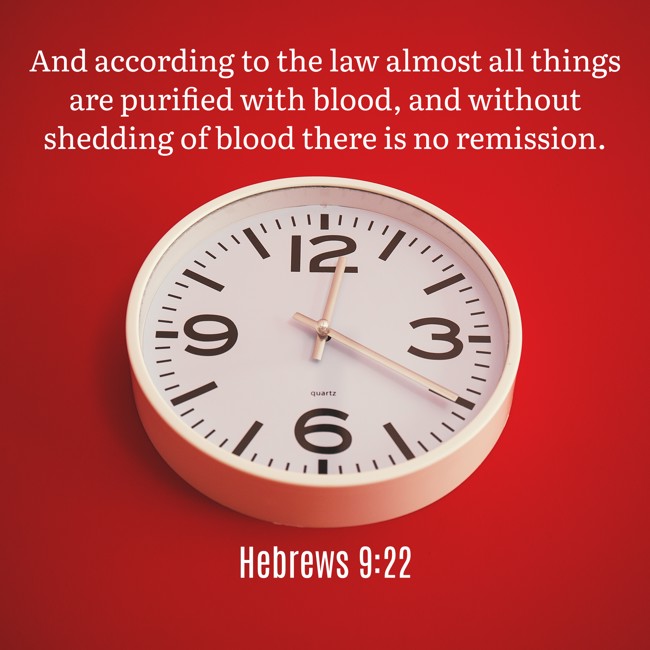 And according to the law almost all things are purified with blood, and without shedding of blood there is no remission. - Hebrews 9:22