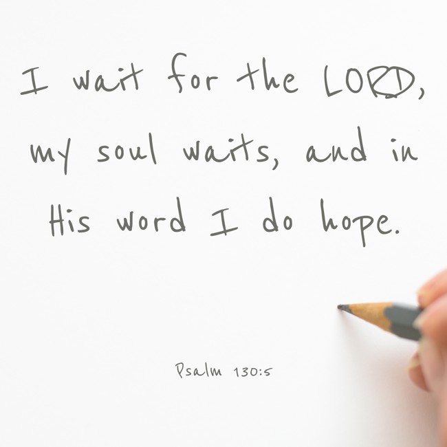  I wait for the LORD, my soul waits, and in His word I do hope.   - Psalm 130:5 