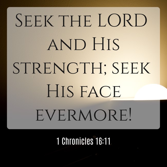 Seek the LORD and His strength; seek His face evermore! - 1 Chronicles 16:11